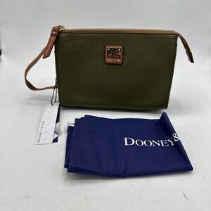 Dooney Bourke Stanwich Janine Crossbody‎ Olive Green Leather Small Purse